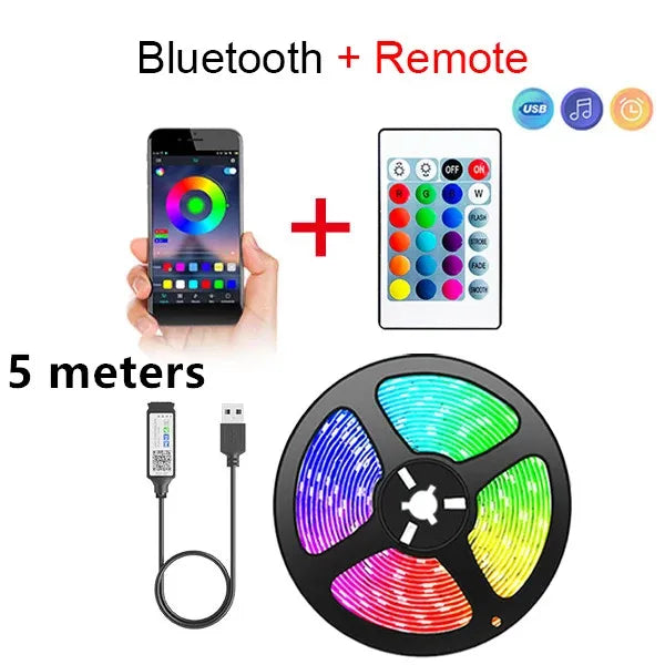 Smart LED Strip Lights - Bluetooth App Control, RGB Color Changing