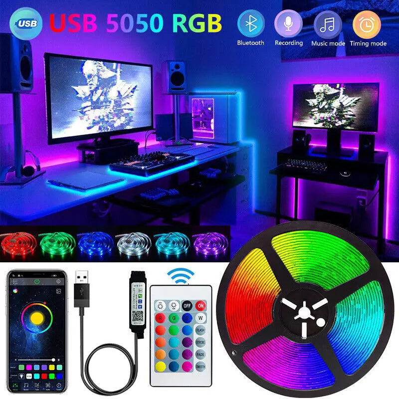Smart LED Strip Lights - Bluetooth App Control, RGB Color Changing