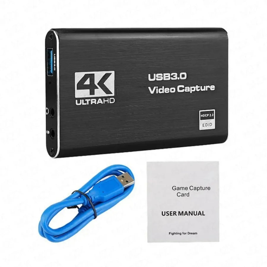 4K Video Capture Card - Record & Stream PS4 Xbox PC Gameplay in HD via USB 3.0”